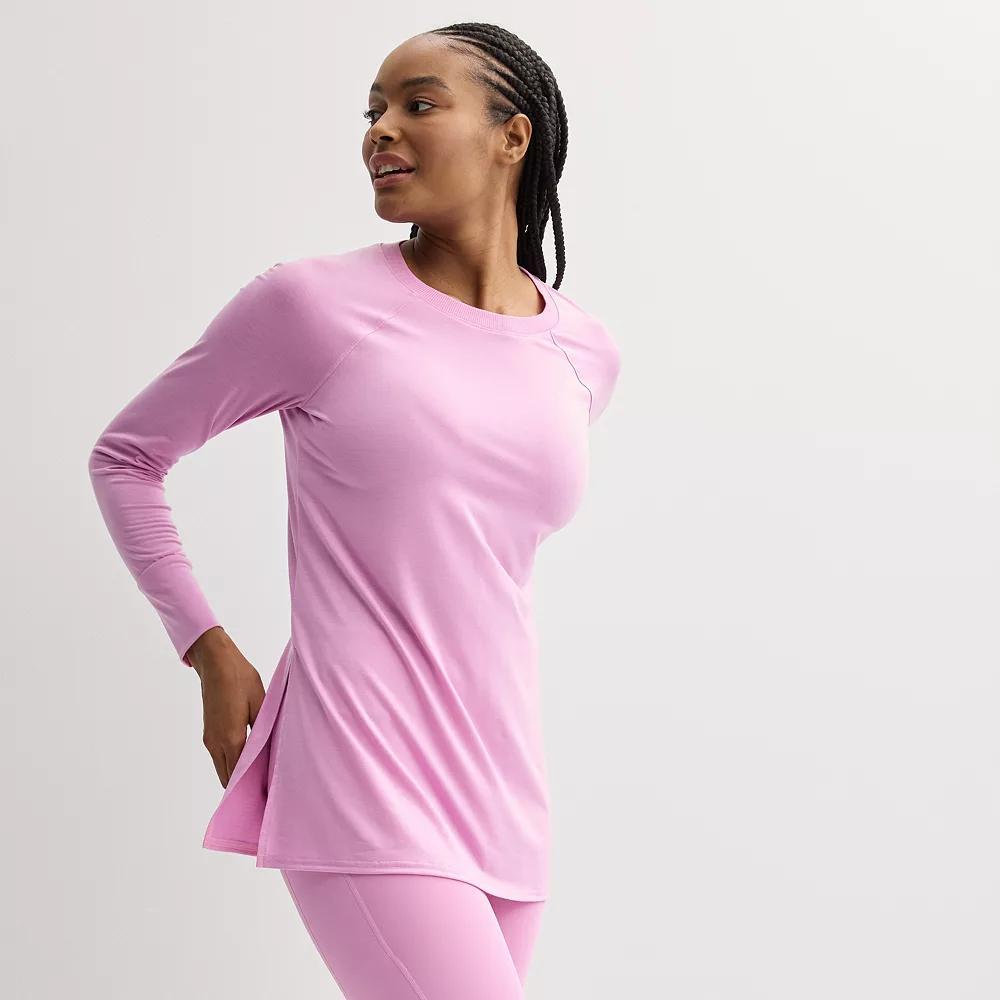 Women's Tek Gear® Long Sleeve Tunic Tee, Size: XL, Purple Macaroon Product Image