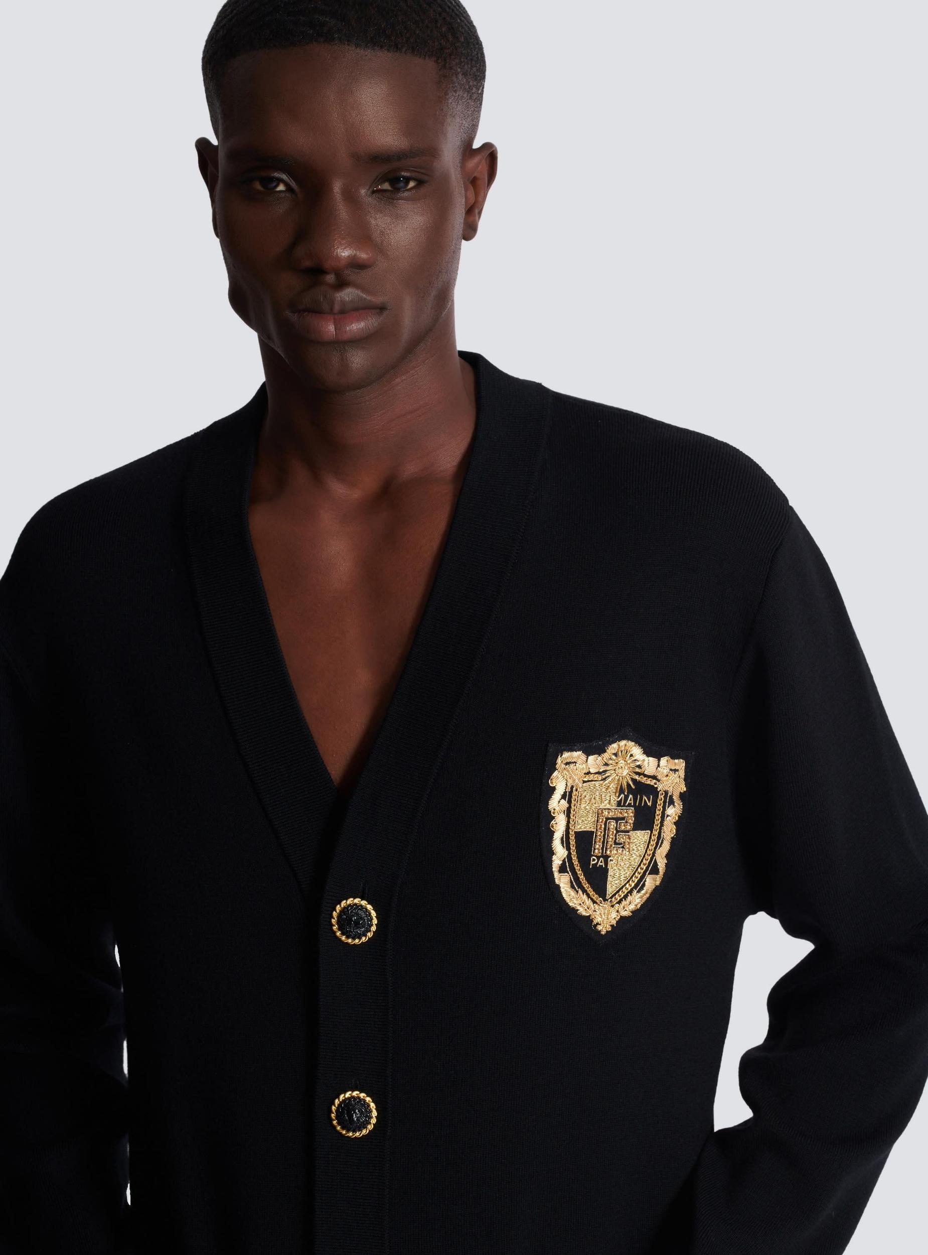 Knit cardigan with embroidered patch Product Image
