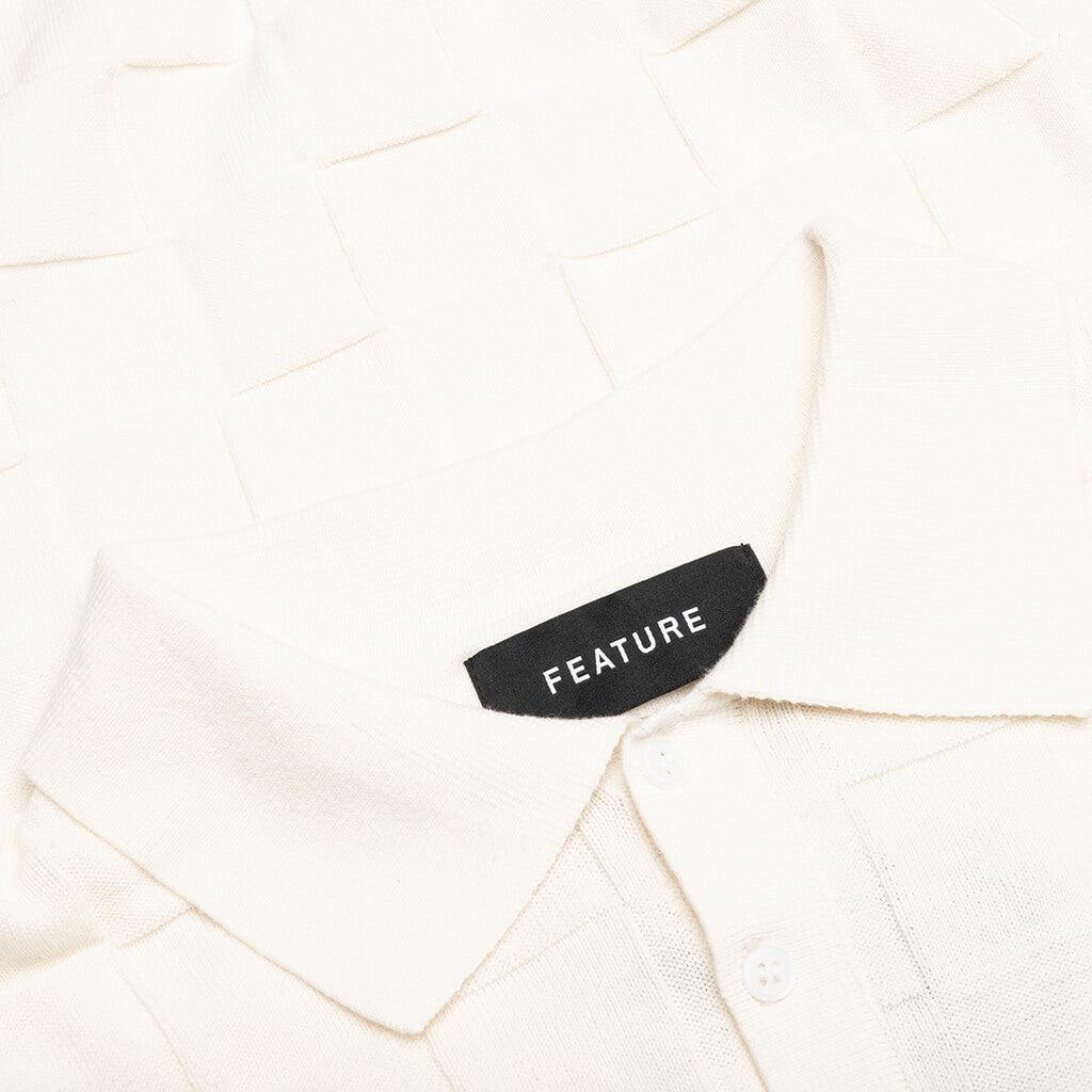 Palmer Checked L/S Sweater Polo - Clubhouse Cream Male Product Image