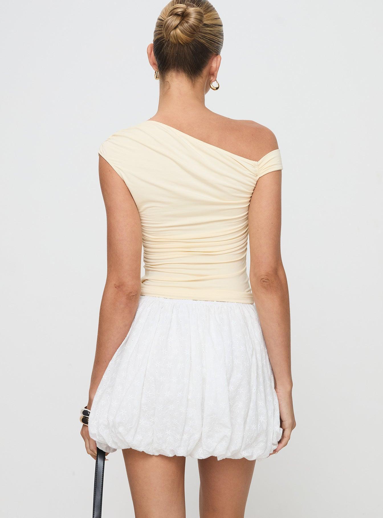 Anglaise Bubble Hem Mini Skirt White Product Image