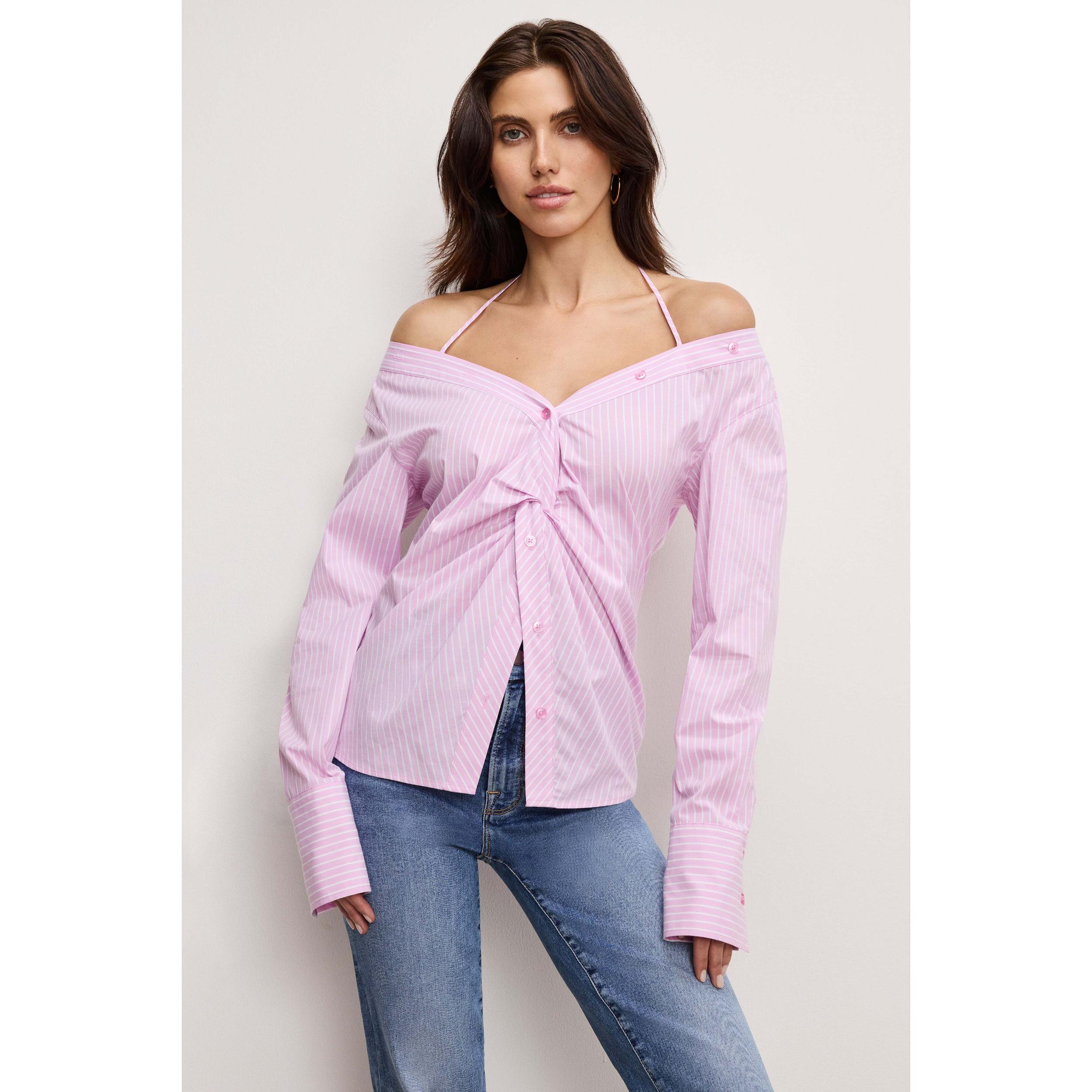 Womens Poplin Off Shoulder Top | | Good American by Khlo Kardashian Product Image