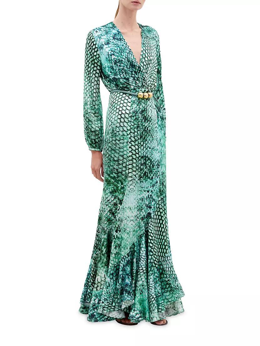 Remy Snake Print Stretch-Silk Maxi-Dress Product Image