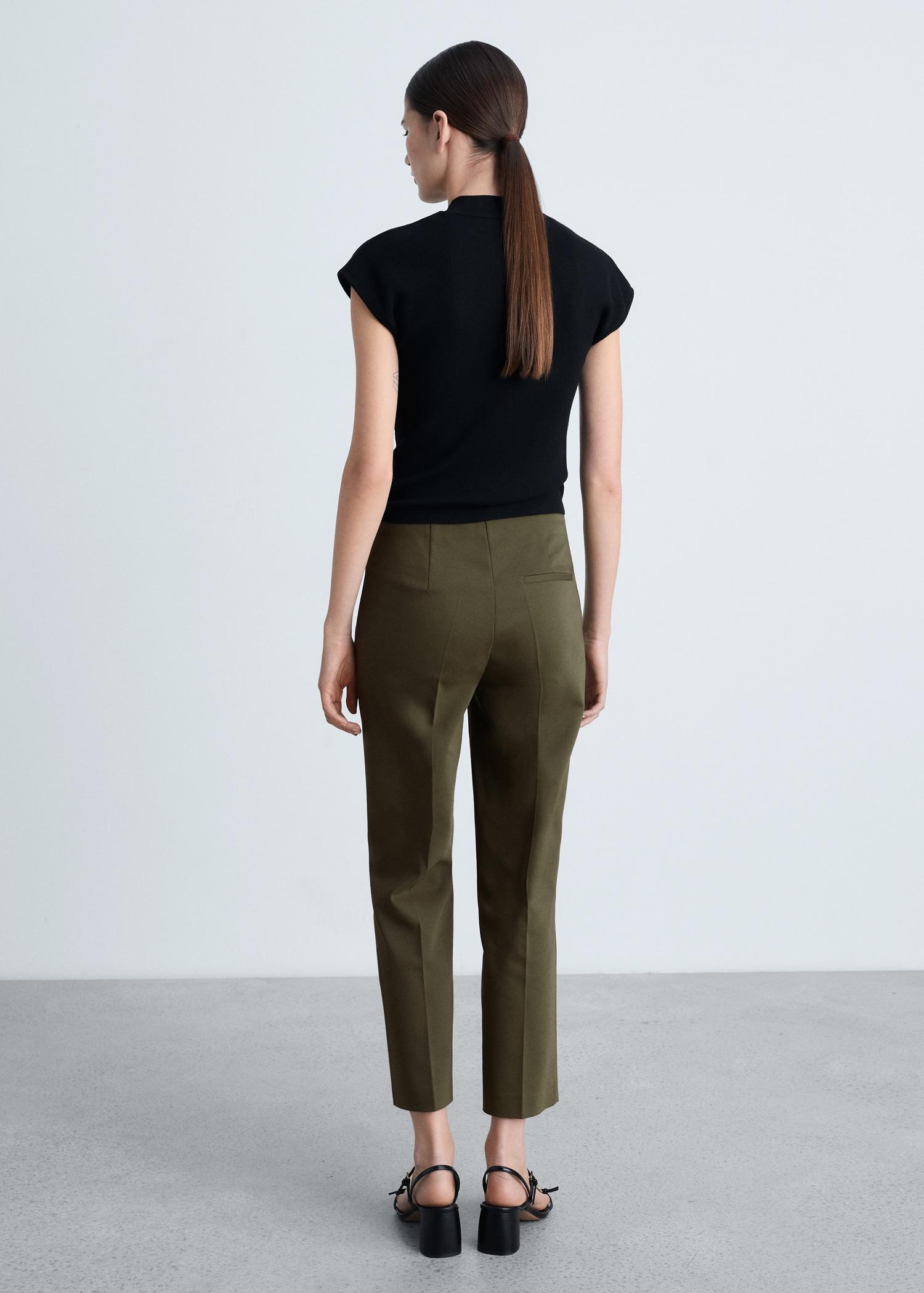 Straight pants with jewel buttons - Women | MANGO USA Product Image
