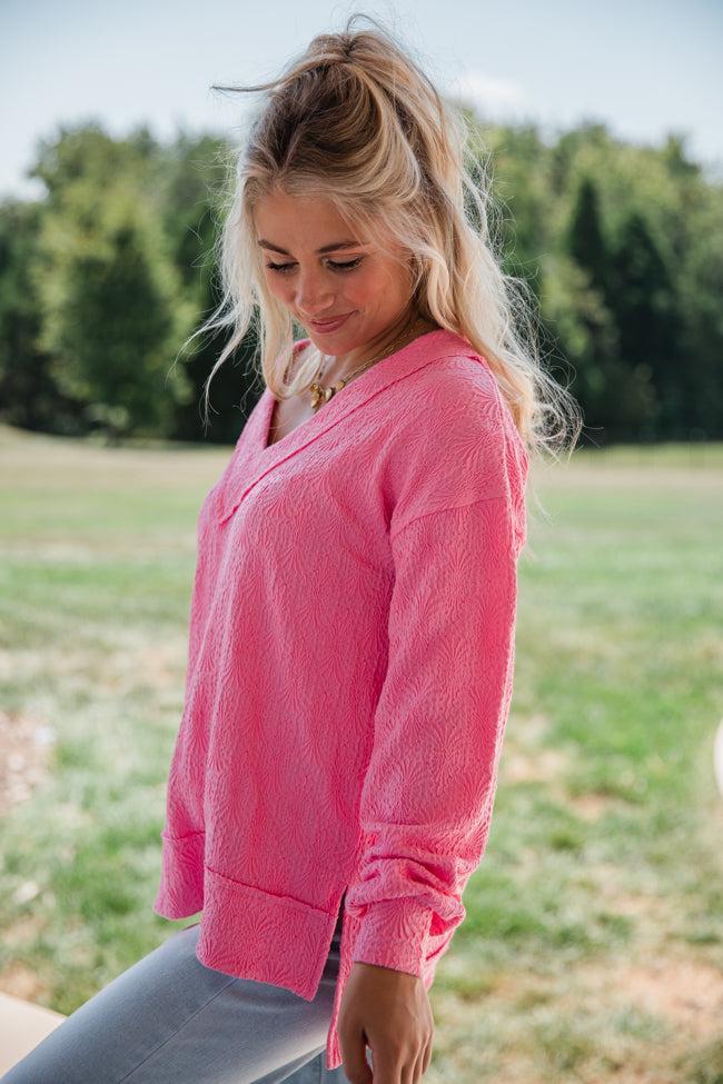Manifest It Pink Textured Knit Top FINAL SALE Product Image