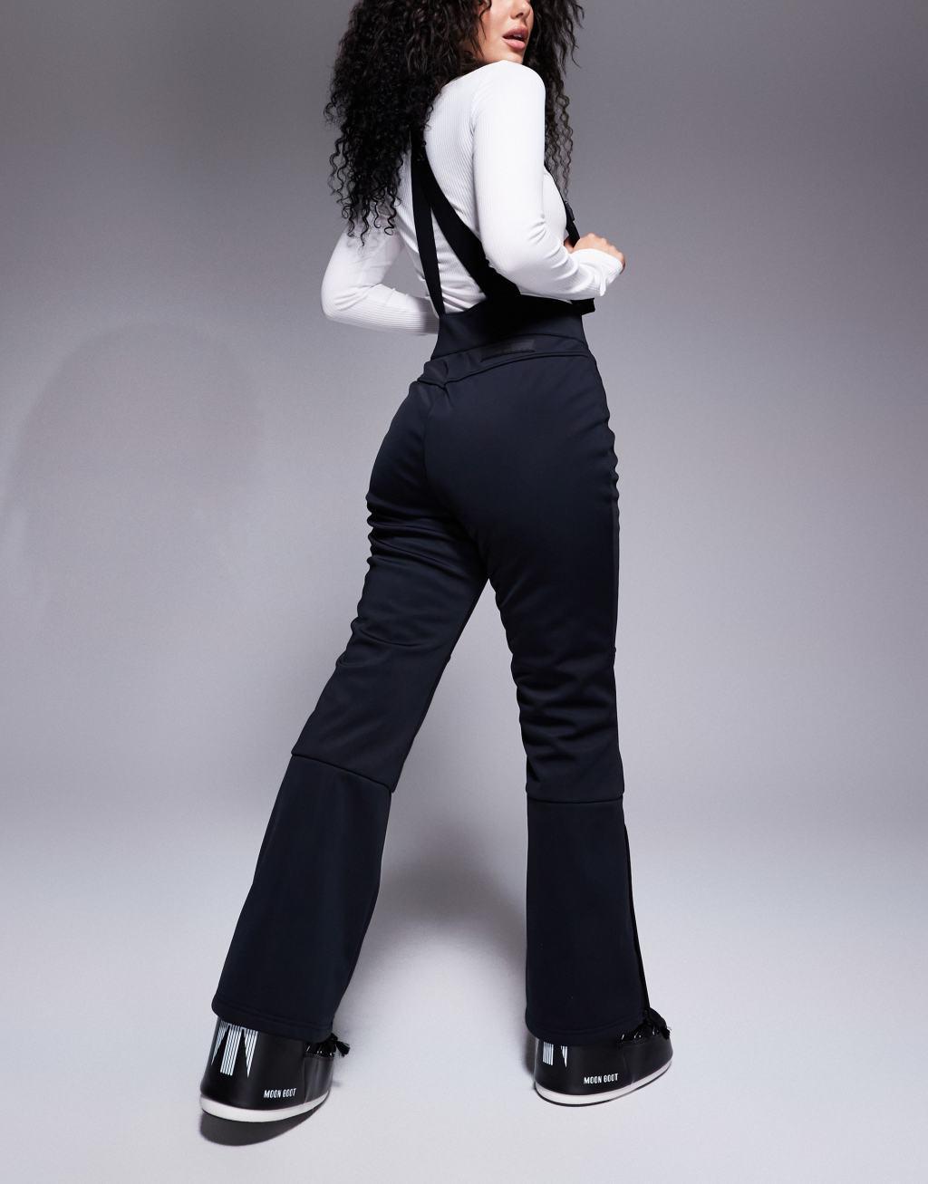 4505 Hourglass Ski soft shell water repellent kick flare ski pants in black gloss  Product Image
