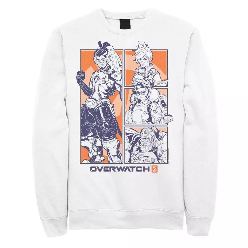 Men's Overwatch 2 Hero Group Panels Fleece Sweatshirt, Size: Small, White Product Image
