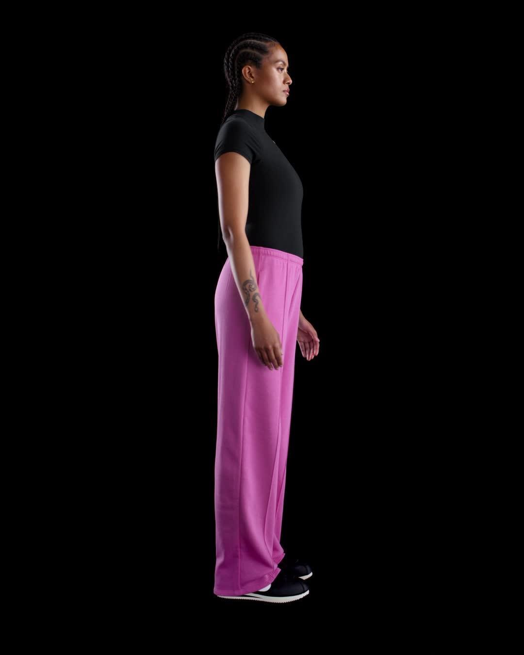 Women's Nike Sportswear Chill Terry Mid-Rise French Terry Open-Hem Sweatpants Product Image