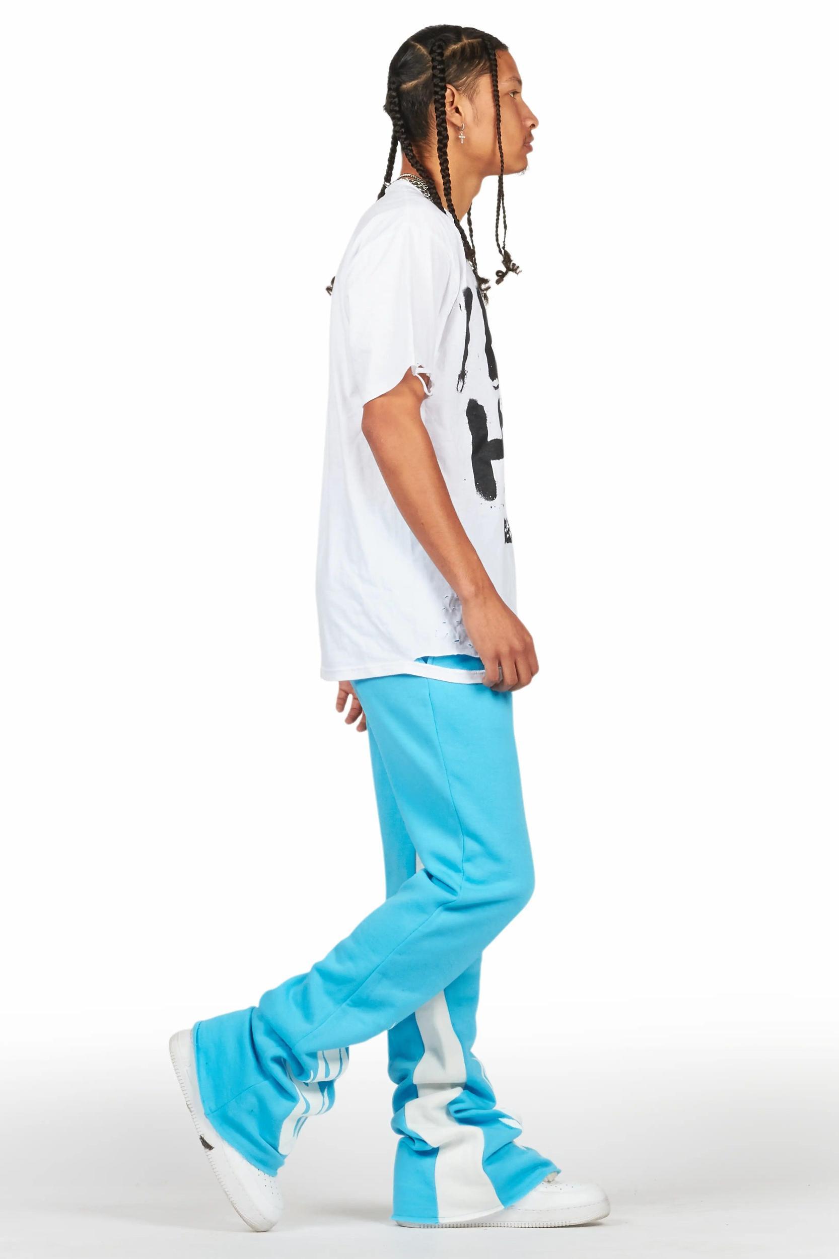 Banyan Blue Graphic Baggy Pant Male Product Image