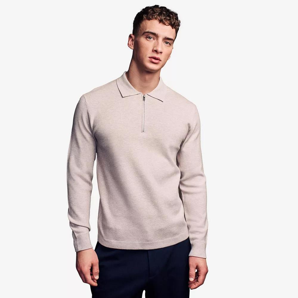 Men's NEXT Zip Neck Polo, Size: XXL, Neutral Product Image