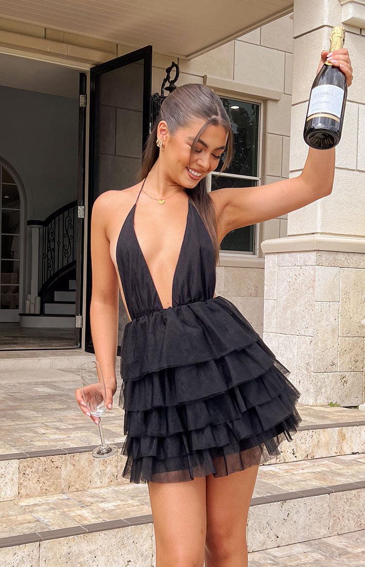Party Favour Black Mini Dress Product Image