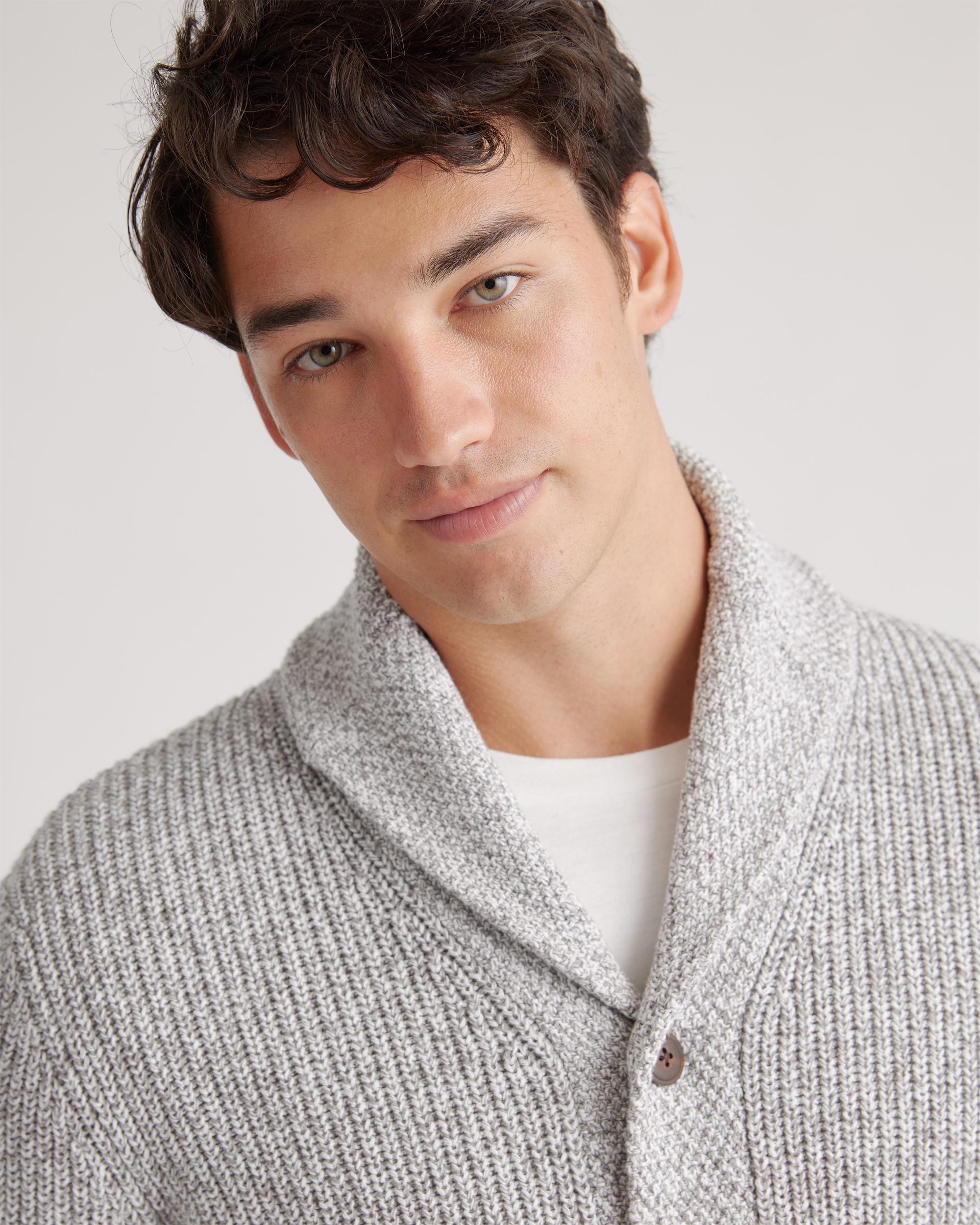 Quince | Men's Shawl-Collar Cardigan Sweater Organic Cotton Product Image