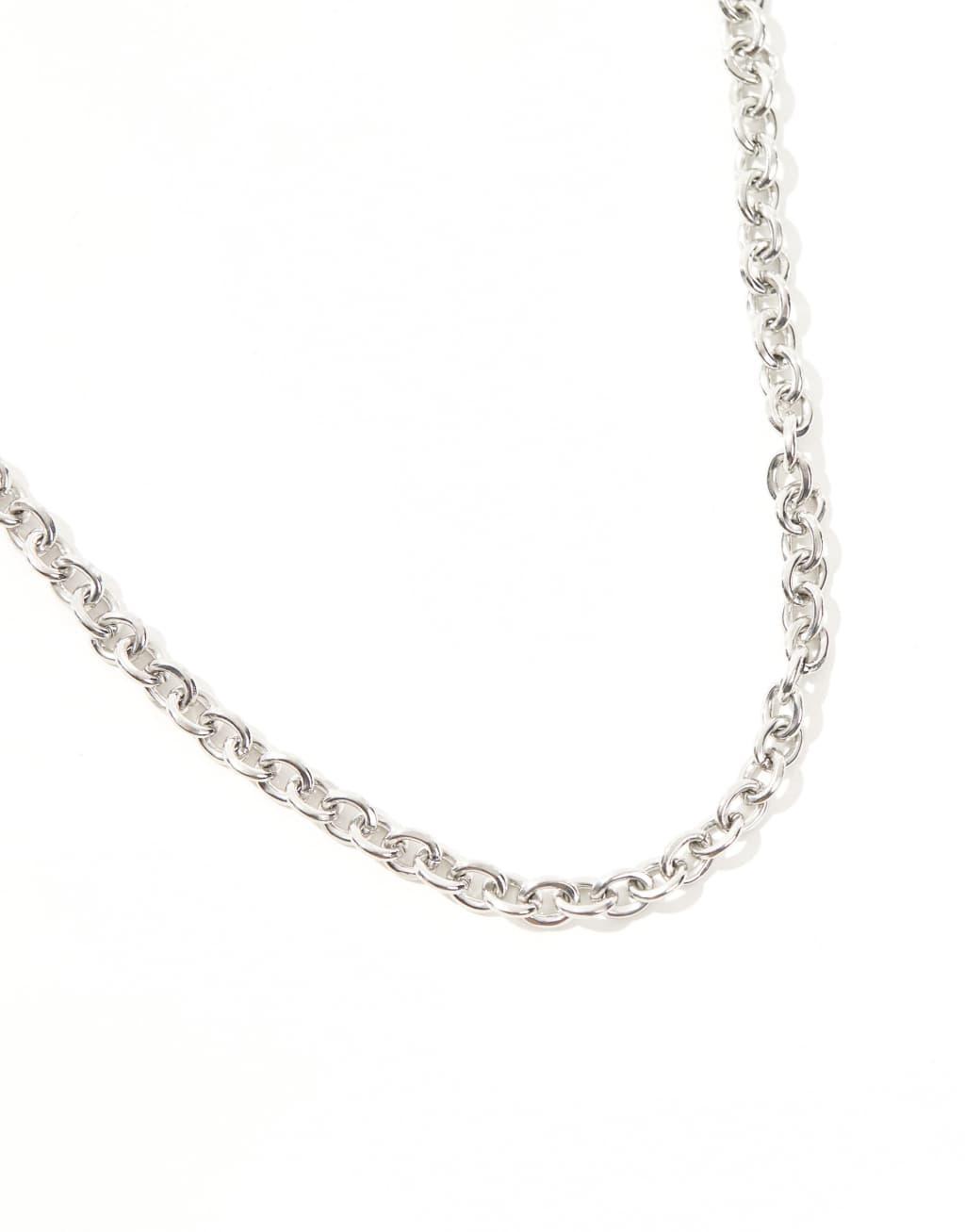 ASOS DESIGN waterproof stainless steel chain necklace in silver tone Product Image