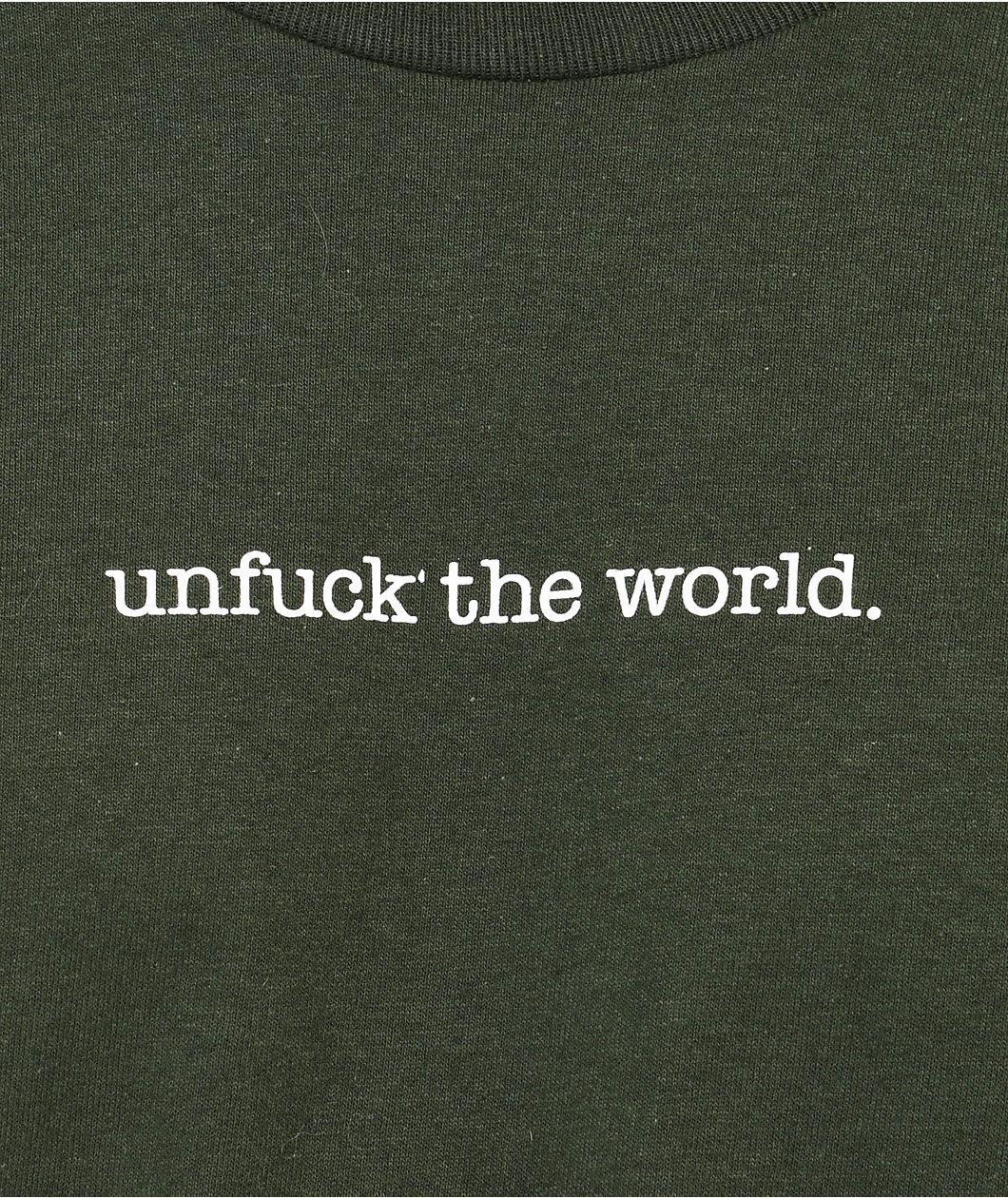 Can't Blame The Youth Unfuck The World Forest Green T-Shirt Product Image
