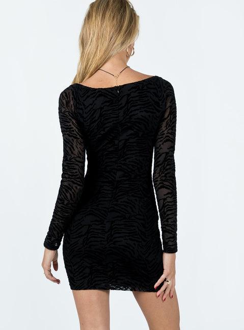 Nikolas Long Sleeve Mini Dress Black Product Image