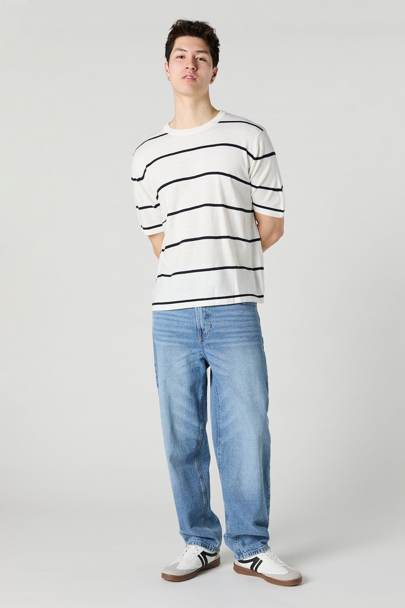 Striped Knit T-Shirt Male Product Image