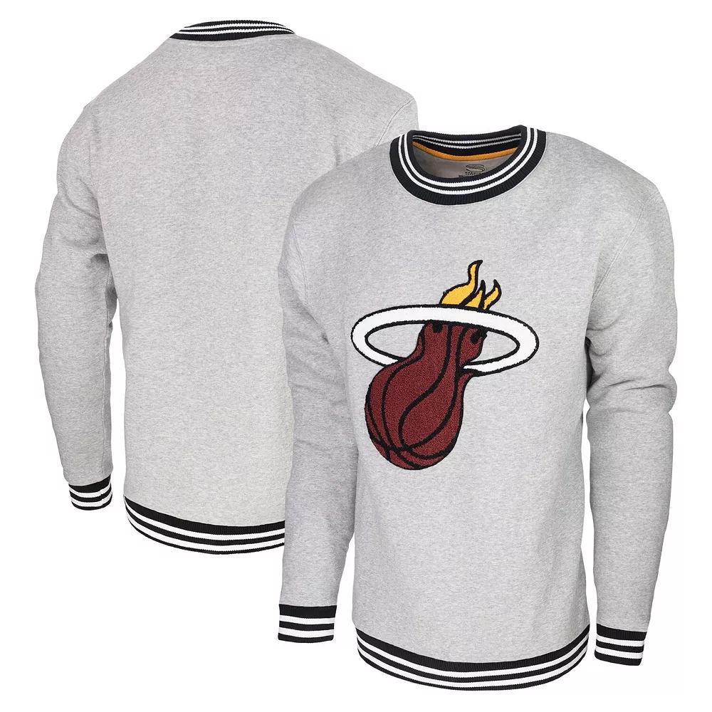 Men's Stadium Essentials Heather Gray Miami Heat Club Level Pullover Sweatshirt, Size: 2XL, Grey Product Image