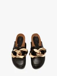 CHAIN LOAFER LEATHER MULES in black | JW Anderson US  Product Image
