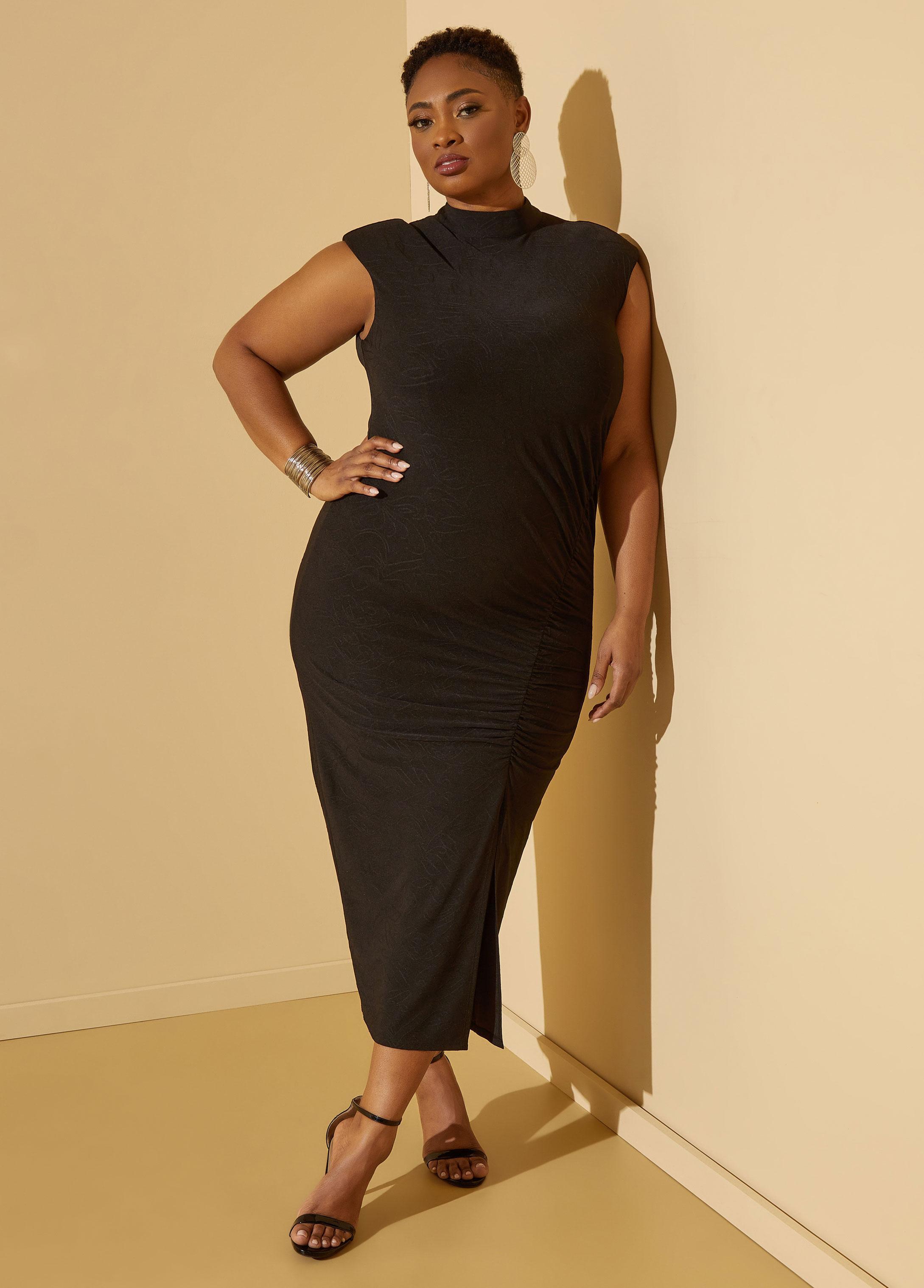 Embroidered Ruched Midaxi Dress Product Image