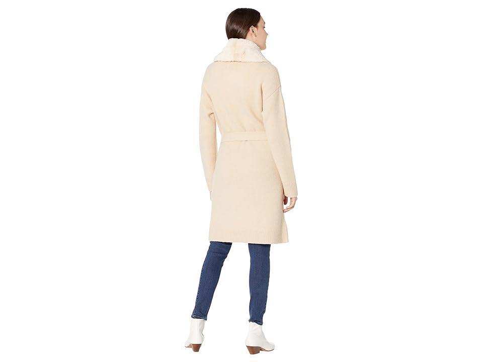 Joe's Jeans Solange Cardigan w/ Detachable Faux Fur (Cream) Women's Clothing Product Image