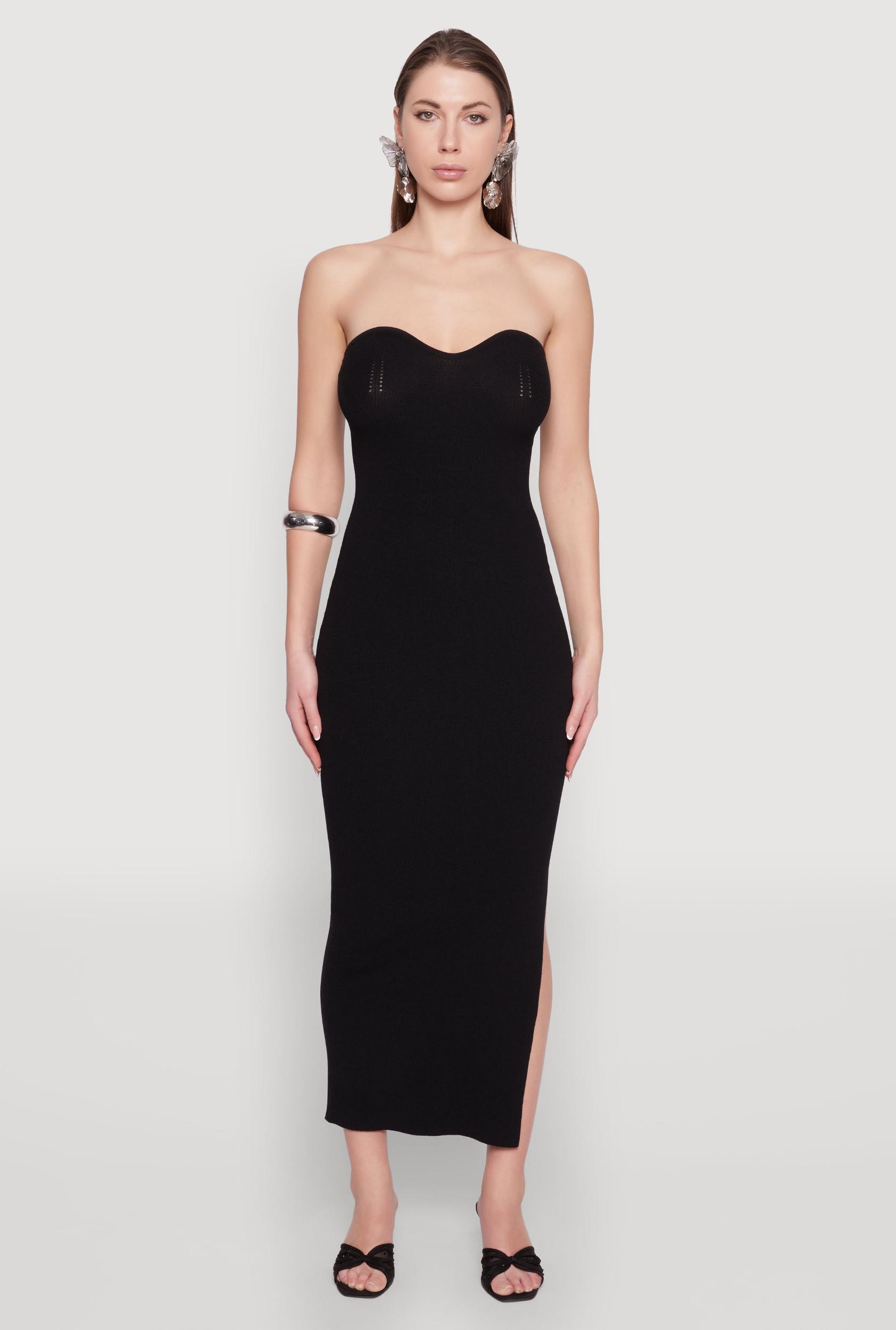Womens Side Slit Maxi Tube Dress Product Image