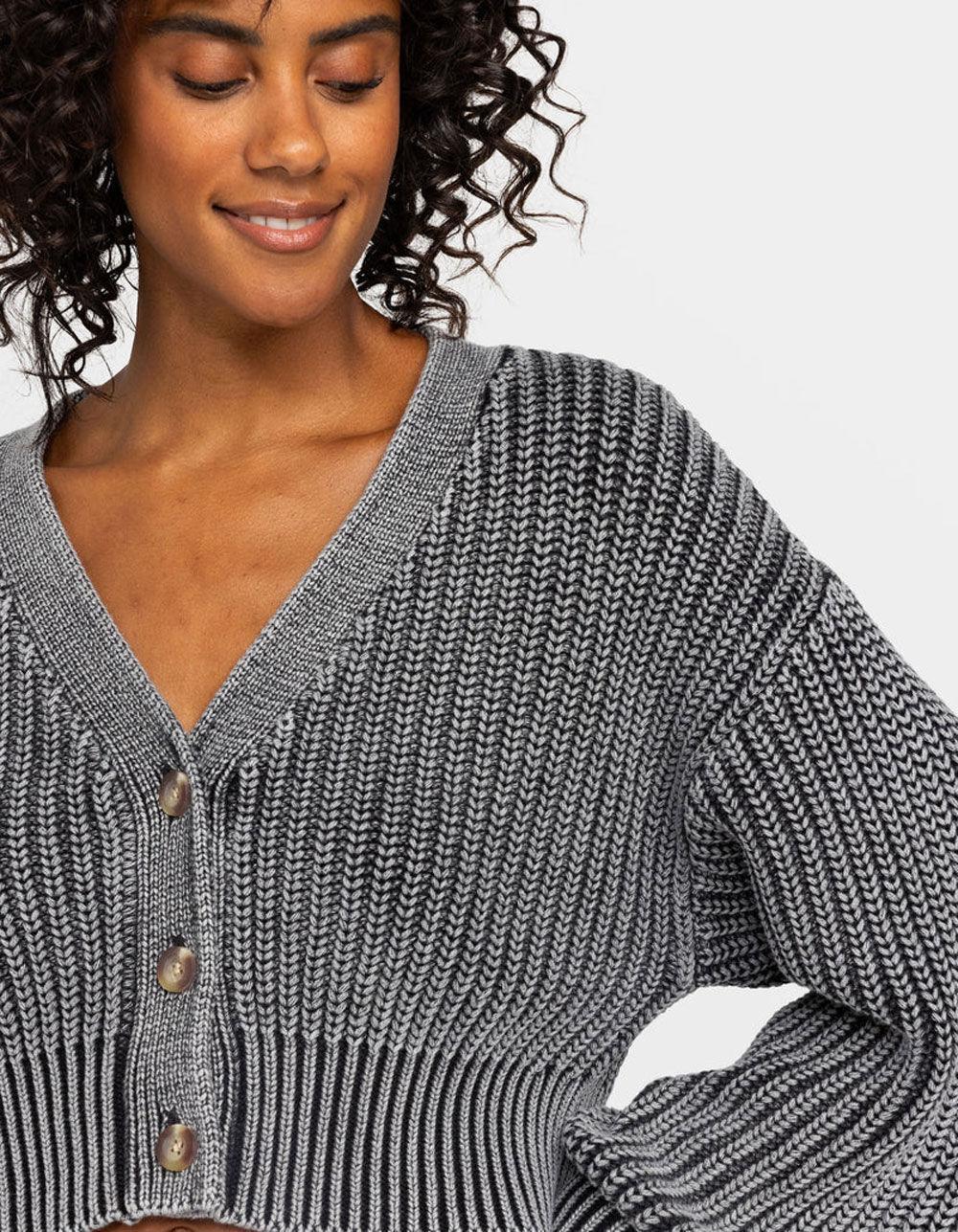 ROXY Sundaze Womens Washed Cardigan - BLACK RINSE Product Image