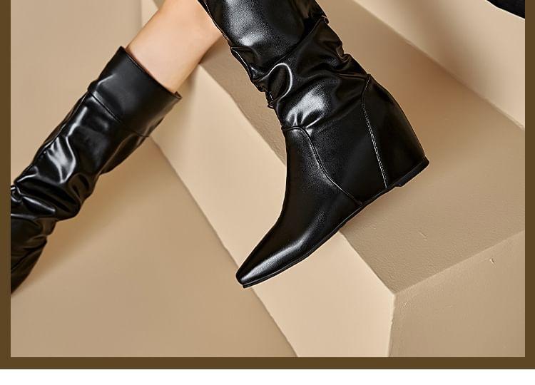 Square Toe Wedge Tall Boots Product Image