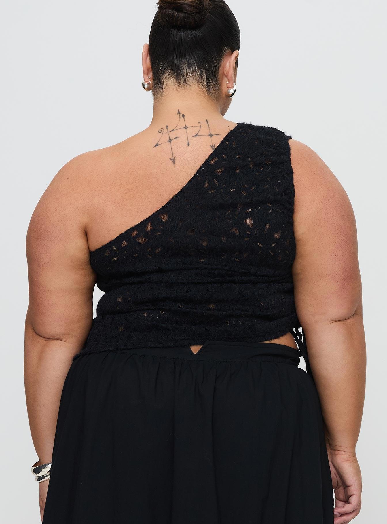 Sensua One Shoulder Top Black Product Image