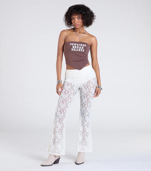 Sheer Fling Lace Flare Pants Product Image