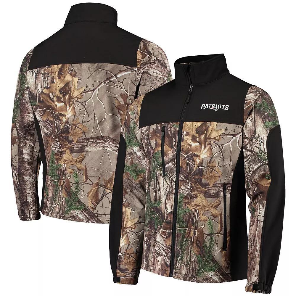Men's Dunbrooke Realtree Camo/Black New England Patriots Circle Hunter Softshell Full-Zip Jacket, Size: Medium, Green Product Image