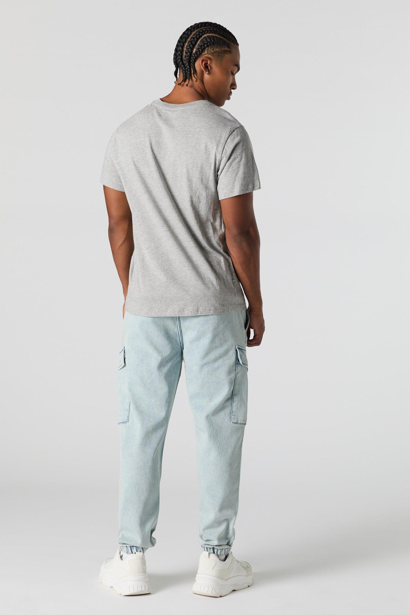 Denim Drawstring Cargo Jogger Male Product Image