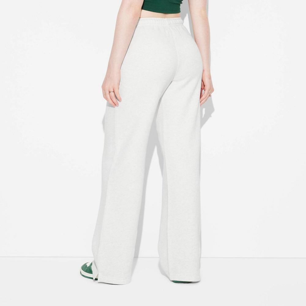 Women's High-Rise Straight Leg Sweatpants - Wild Fable™ Heather XL: Fleece, Side Pocket Product Image