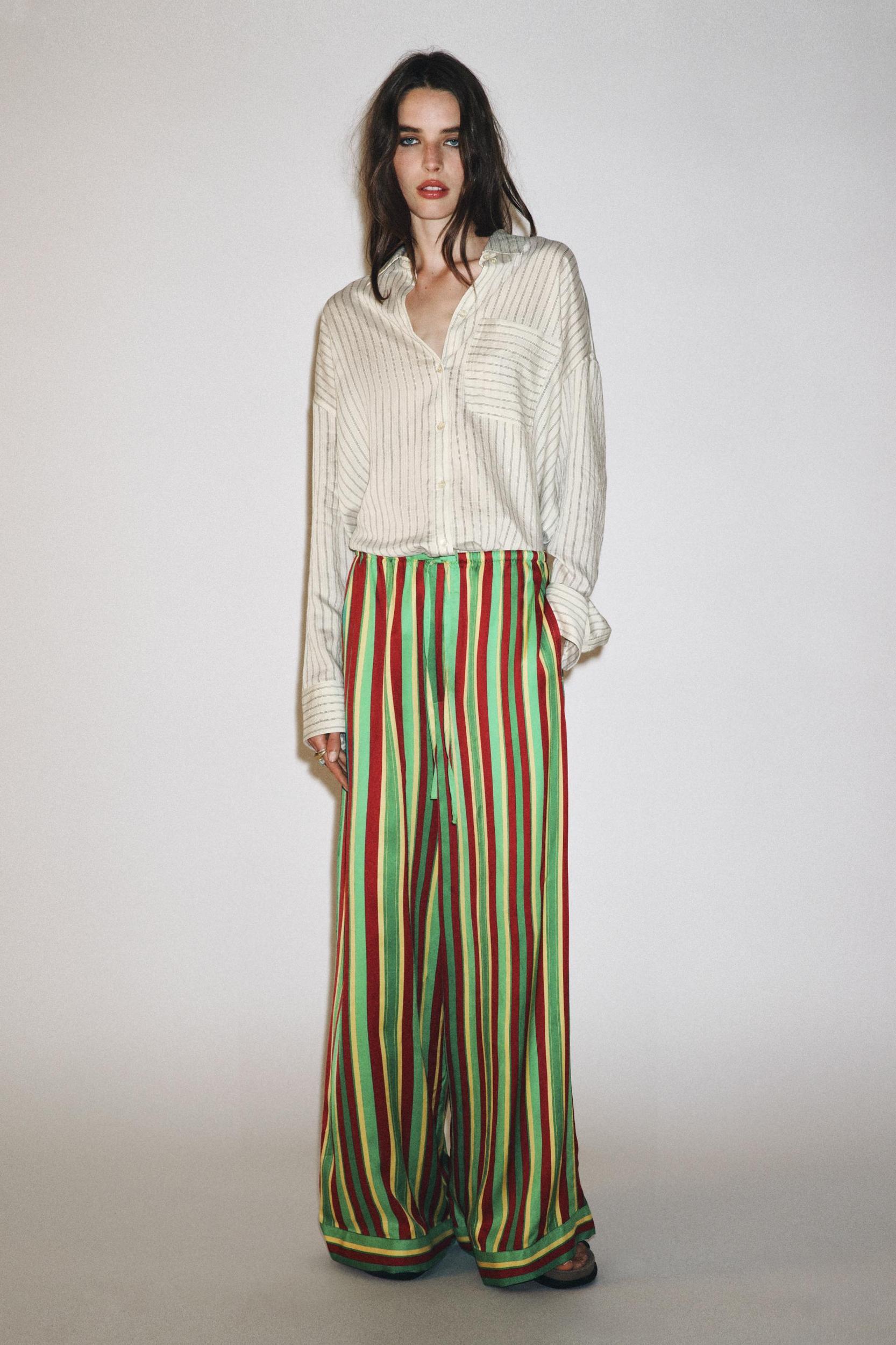 STRIPED PAJAMA PANTS ZW COLLECTION Product Image