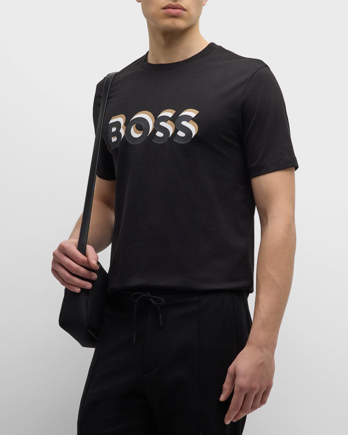 Mens Cotton-Jersey T-Shirt with Logo in Signature Colors Product Image