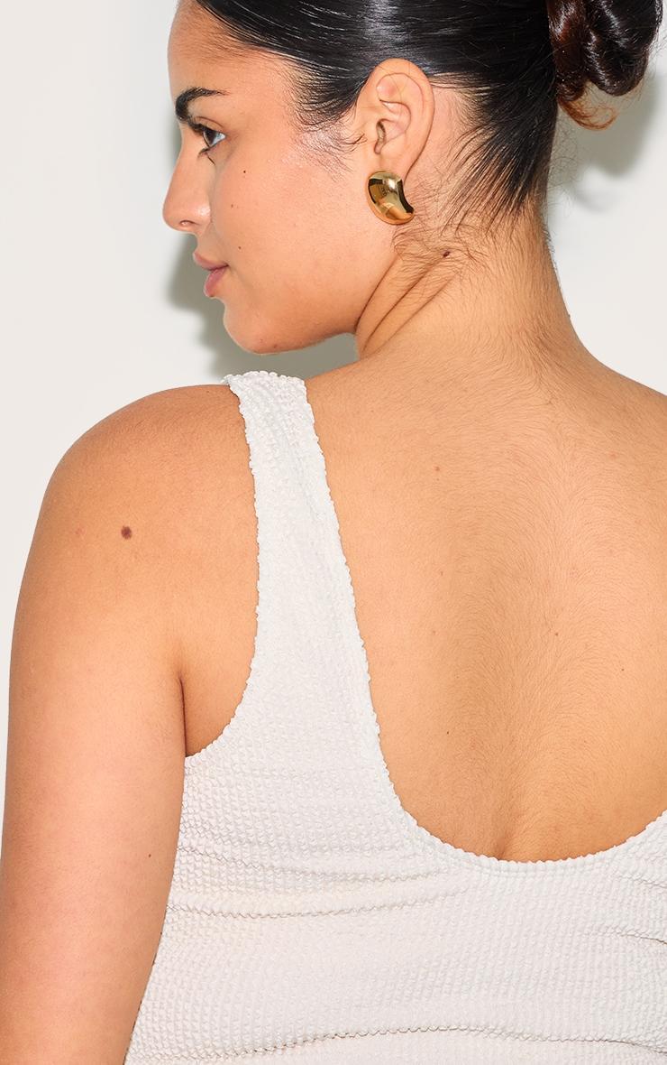 Plus Cream Crinkle Scoop Back Swimsuit Product Image