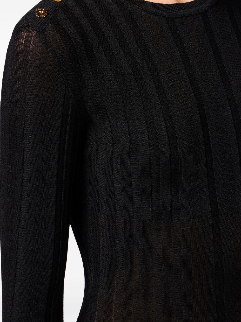 semi-sheer rib-knit midi dress  Product Image