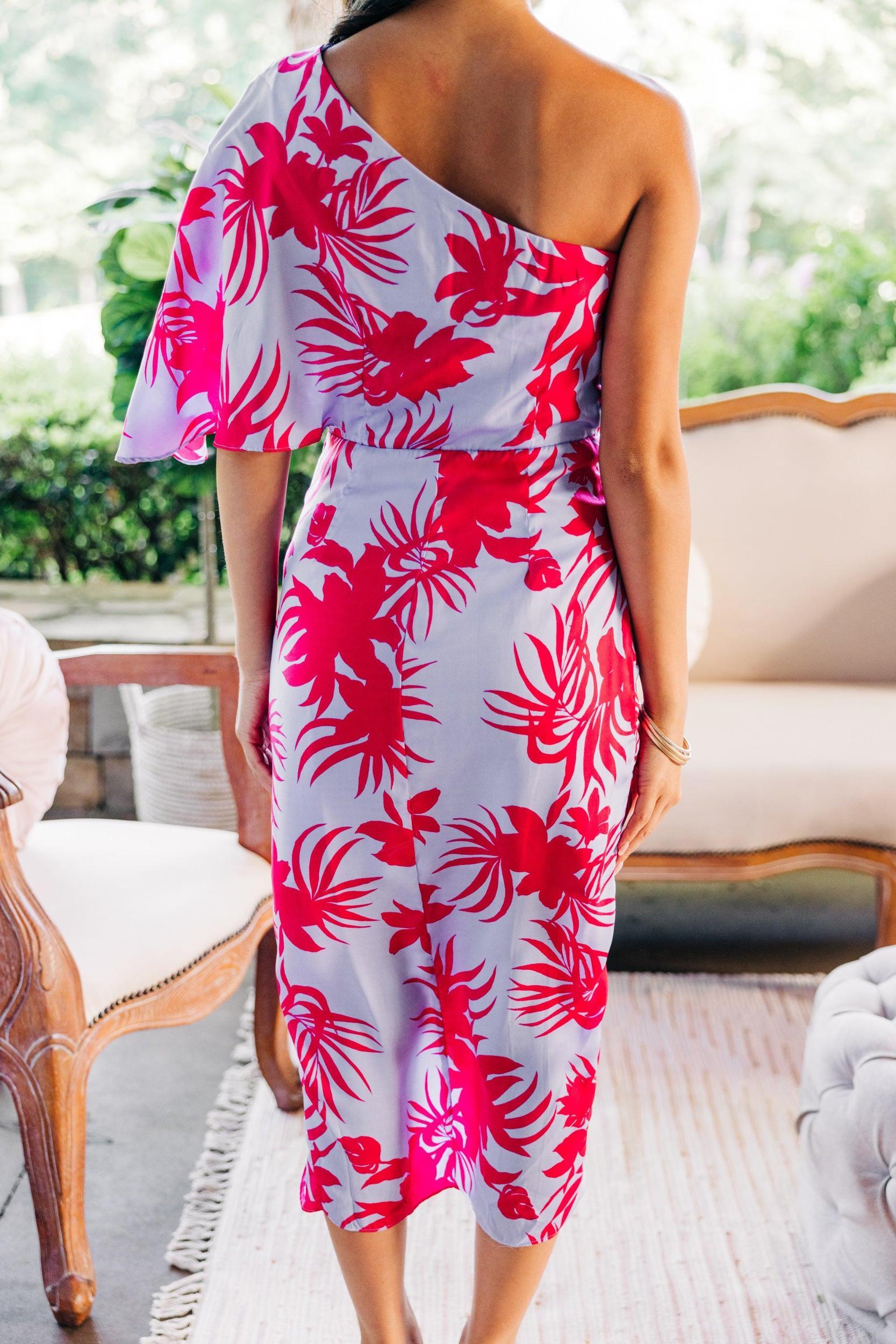 Make Your Move Lavender Purple Floral Midi Dress Female Product Image