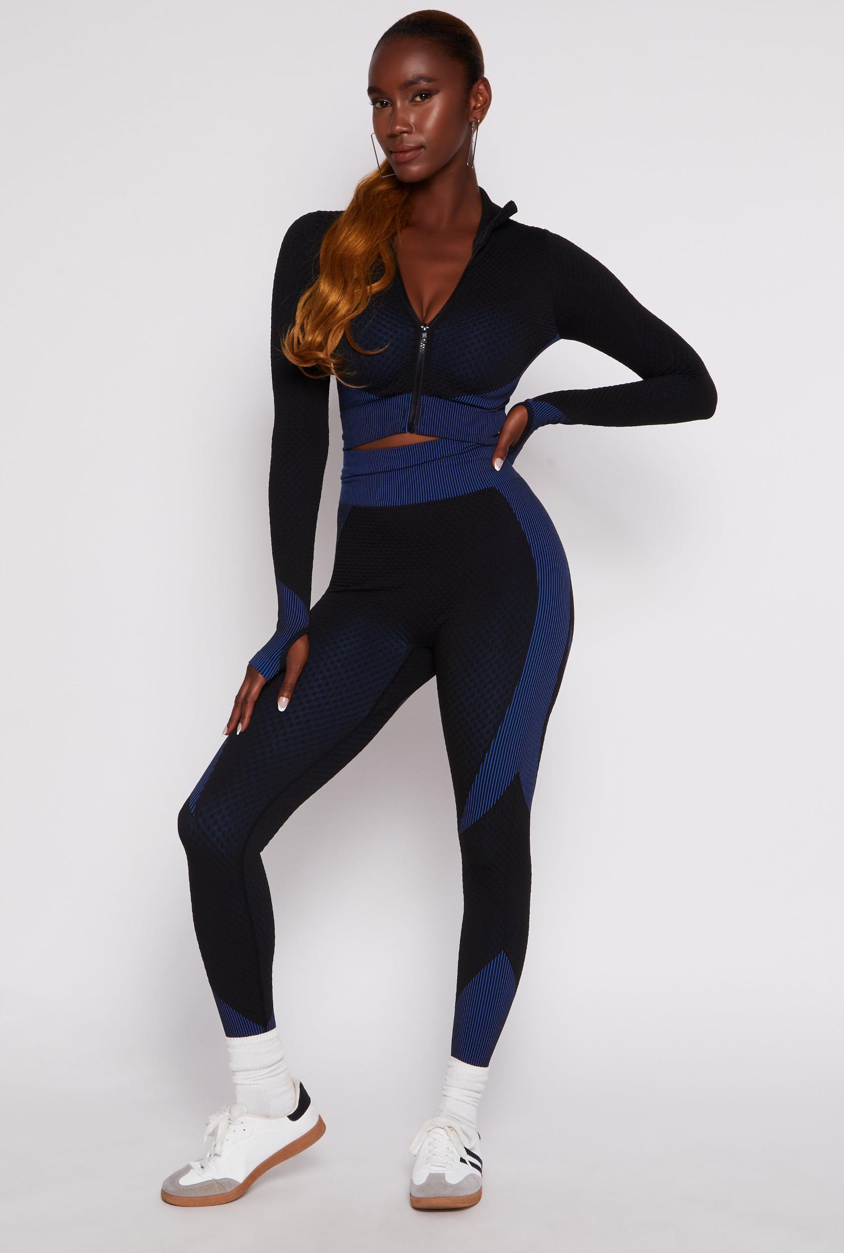 Womens Seamless Textured Knit High Waist Leggings Product Image
