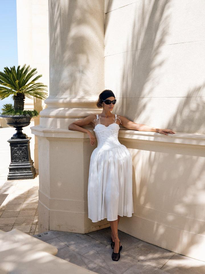 Antoinette Taffeta Gown — White Product Image
