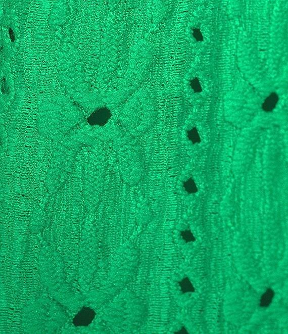 Allison Daley Petite Size Floral Eyelet Knit 3/4 Sleeve Open-Front Cardigan Product Image