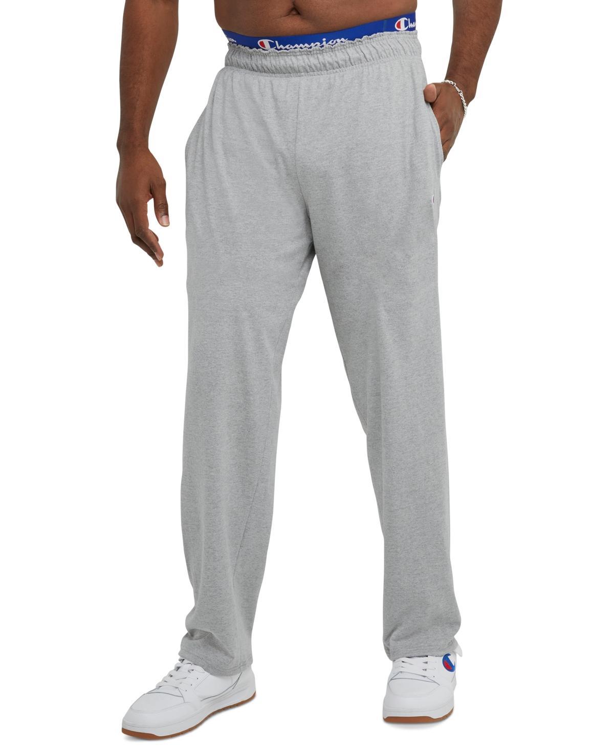 Mens Champion Lightweight Lounge Pants, Open Hem, C Logo (Big & Tall) Oxford Grey 3XT Product Image