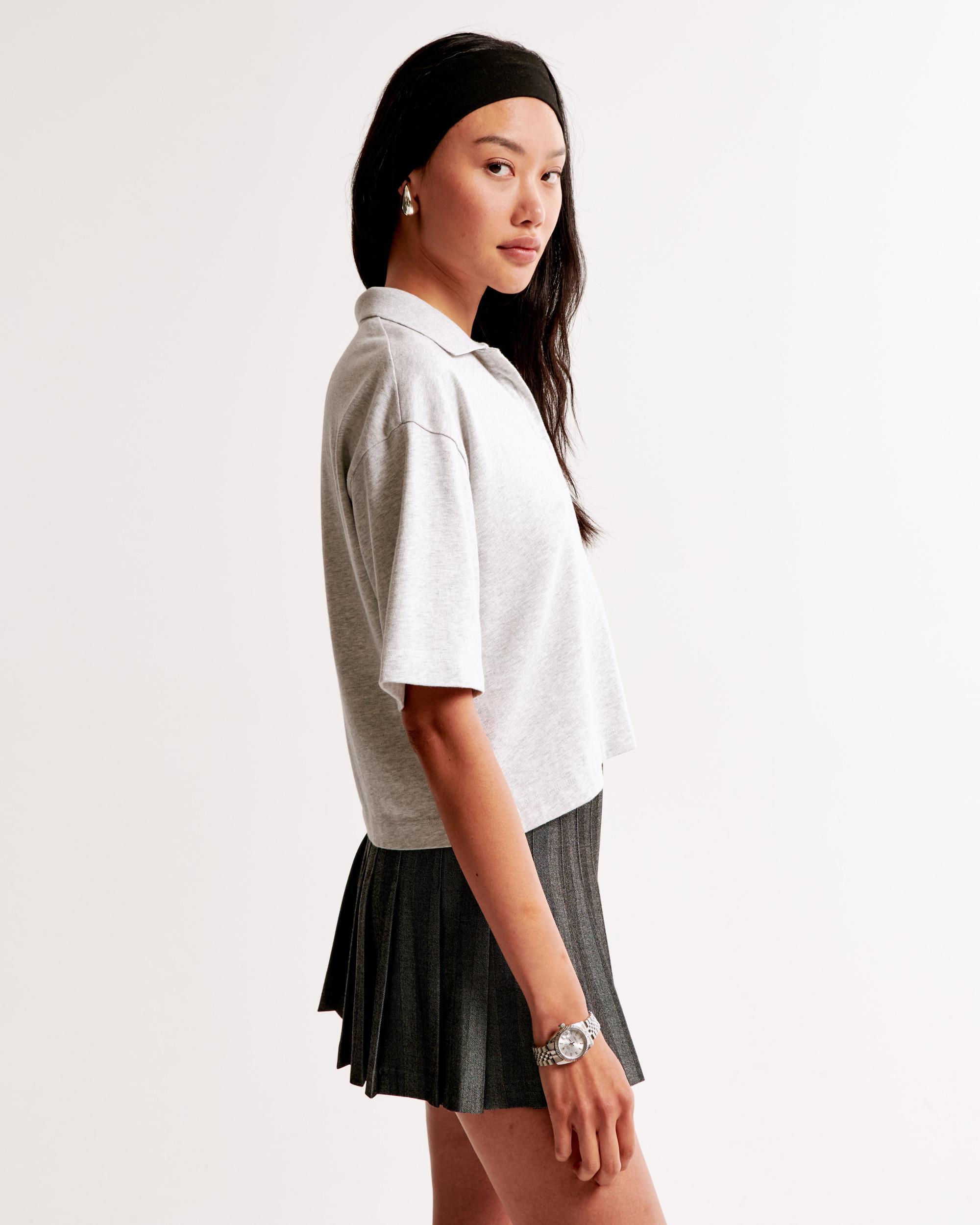 Short-Sleeve Jersey Polo Top Product Image