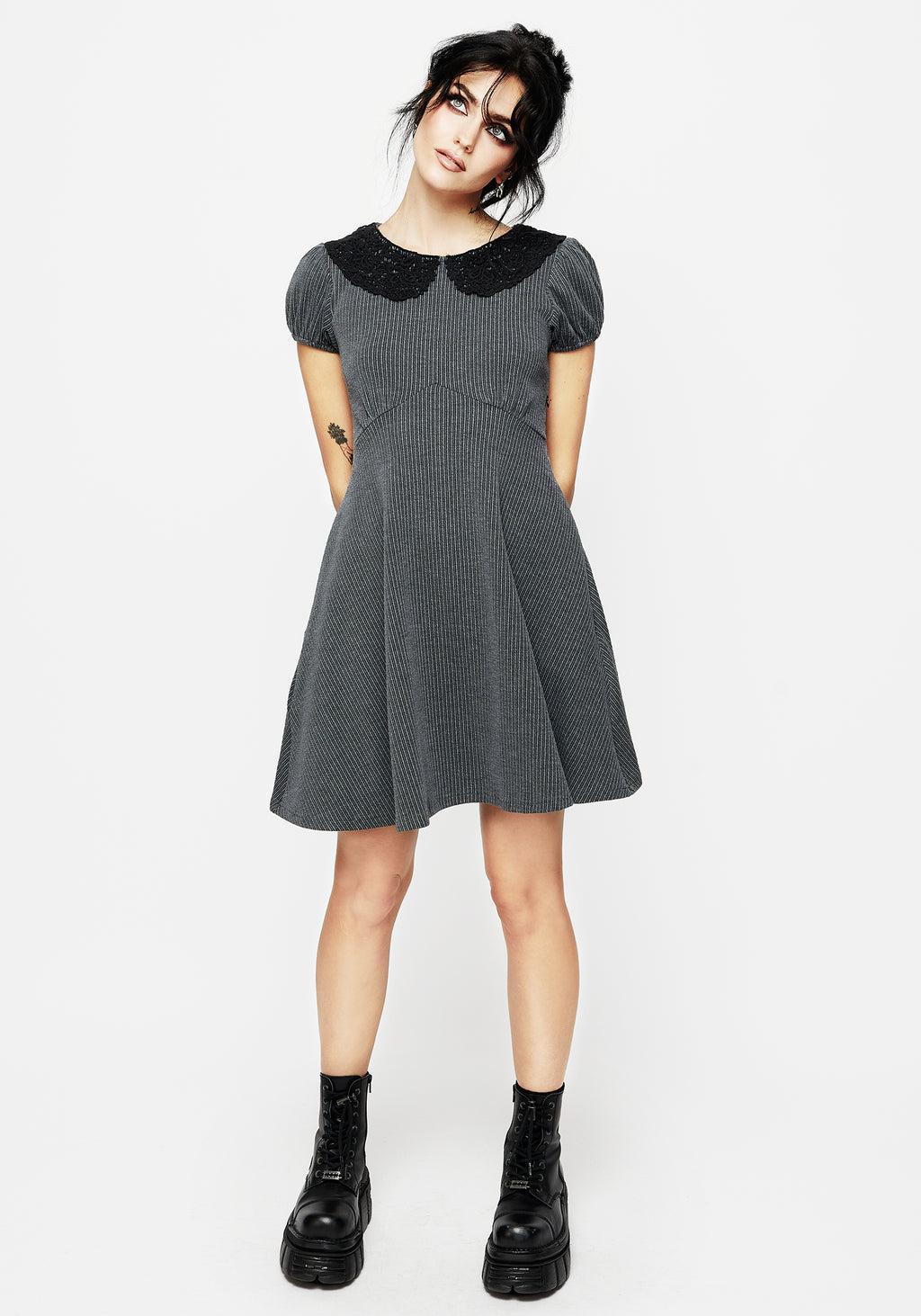Poet Striped Mini Skater Dress Product Image