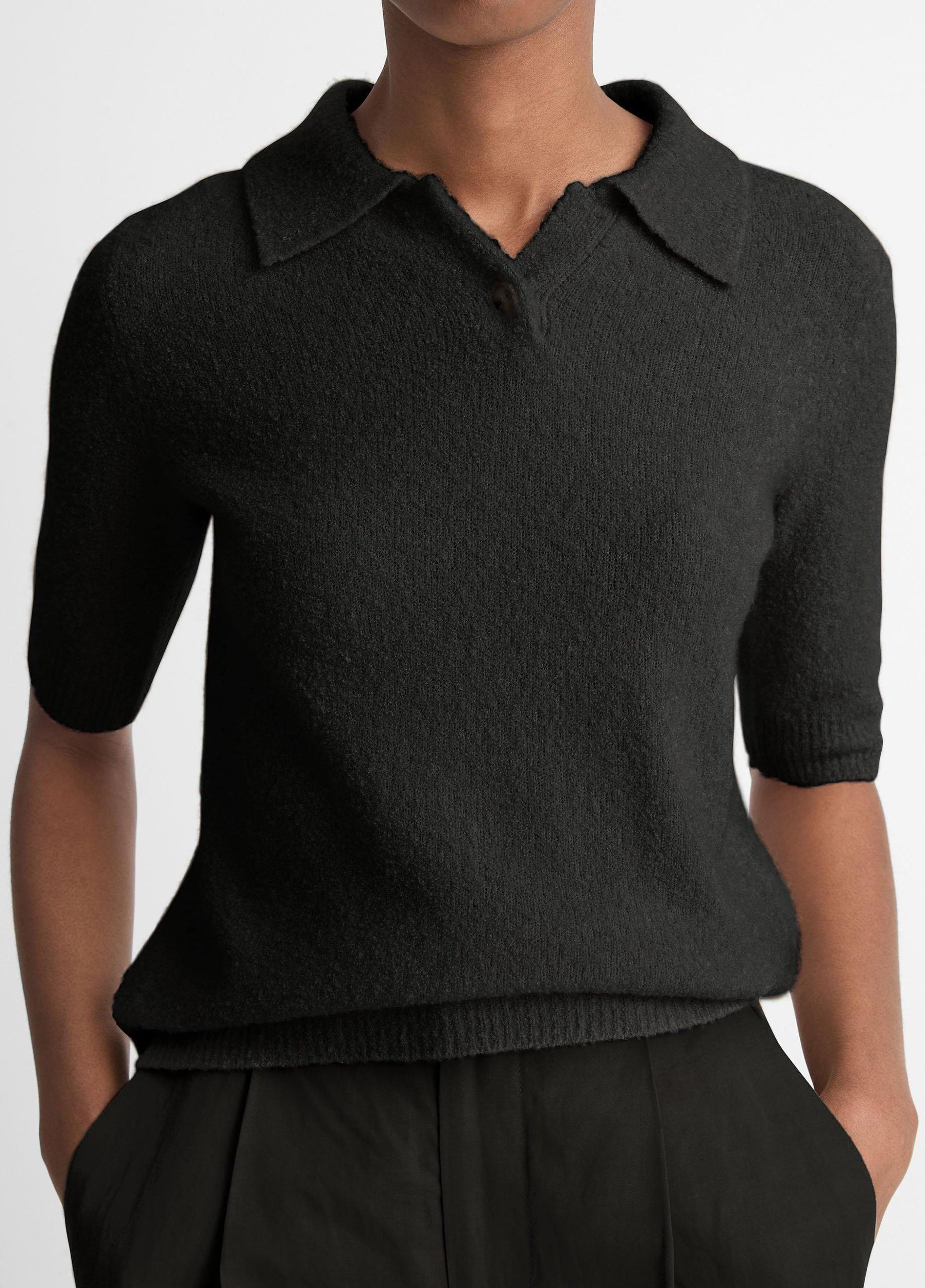 Womens Soft Boucl Silk-Blend Polo Sweater, Beach, Size XS Vince Product Image