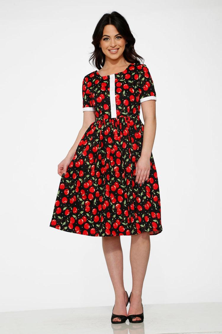 Black & Red Cherry Dress Product Image