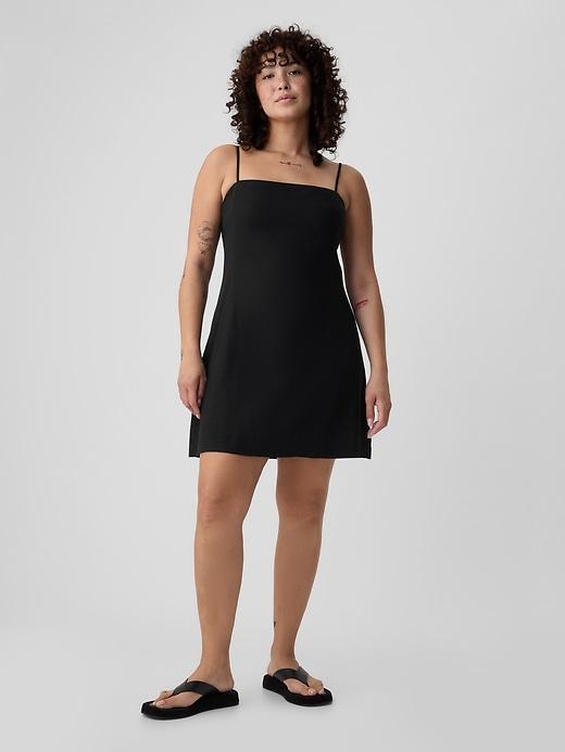 Linen-Blend Mini Dress Product Image