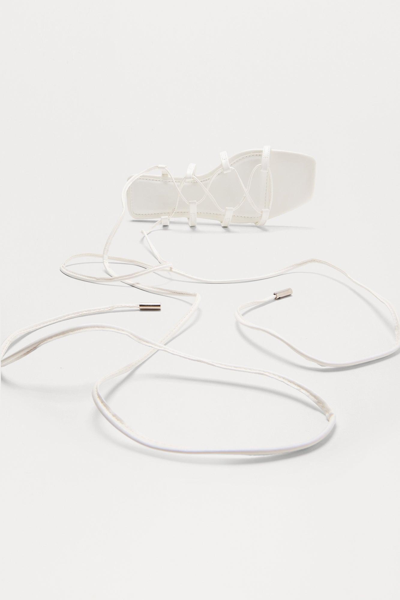 Lyle Wrap Up Sandals - White Product Image