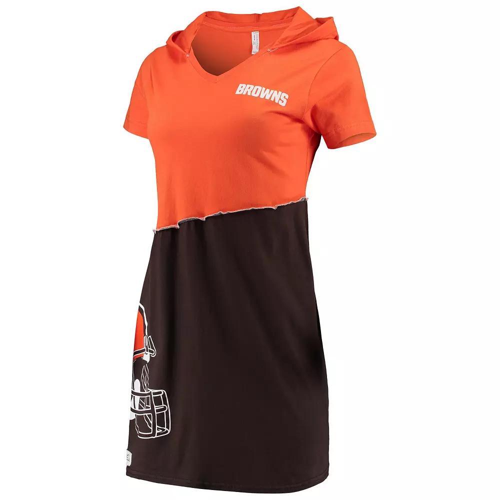Women's Refried Apparel Orange/Brown Cleveland Browns Sustainable Hooded Mini Dress, Size: Small Product Image