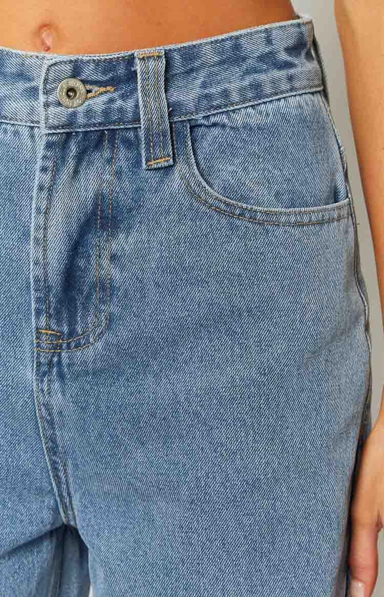 Robin Mid Blue Wide Leg Denim Jeans Product Image