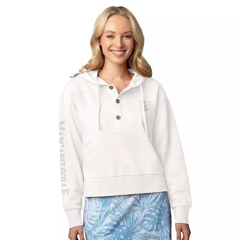 Women's Margaritaville Cream Miami Dolphins Island Dream Solid Pullover Hoodie, Size: Small, Beige Product Image
