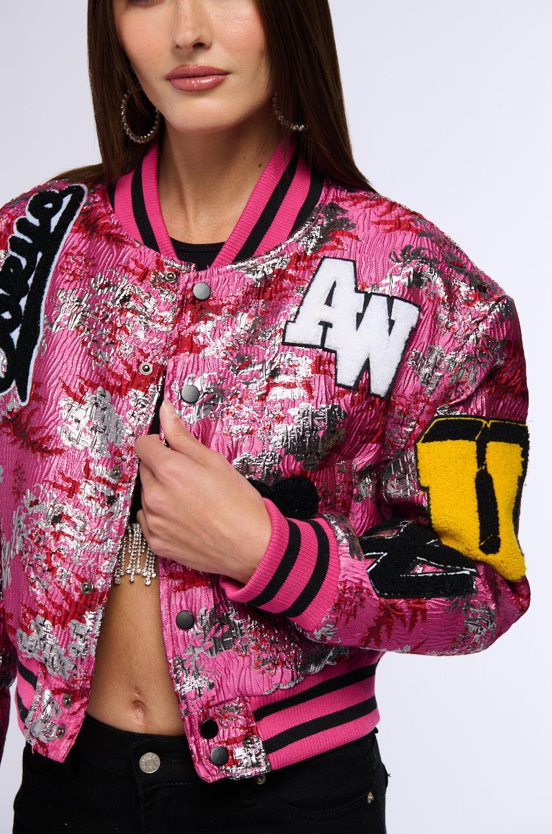JACQUARD VARSITY BOMBER Product Image